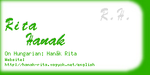 rita hanak business card