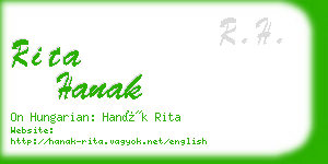 rita hanak business card